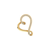 Twisted Heart Shape Diamond Pendant 10K Yellow Gold
